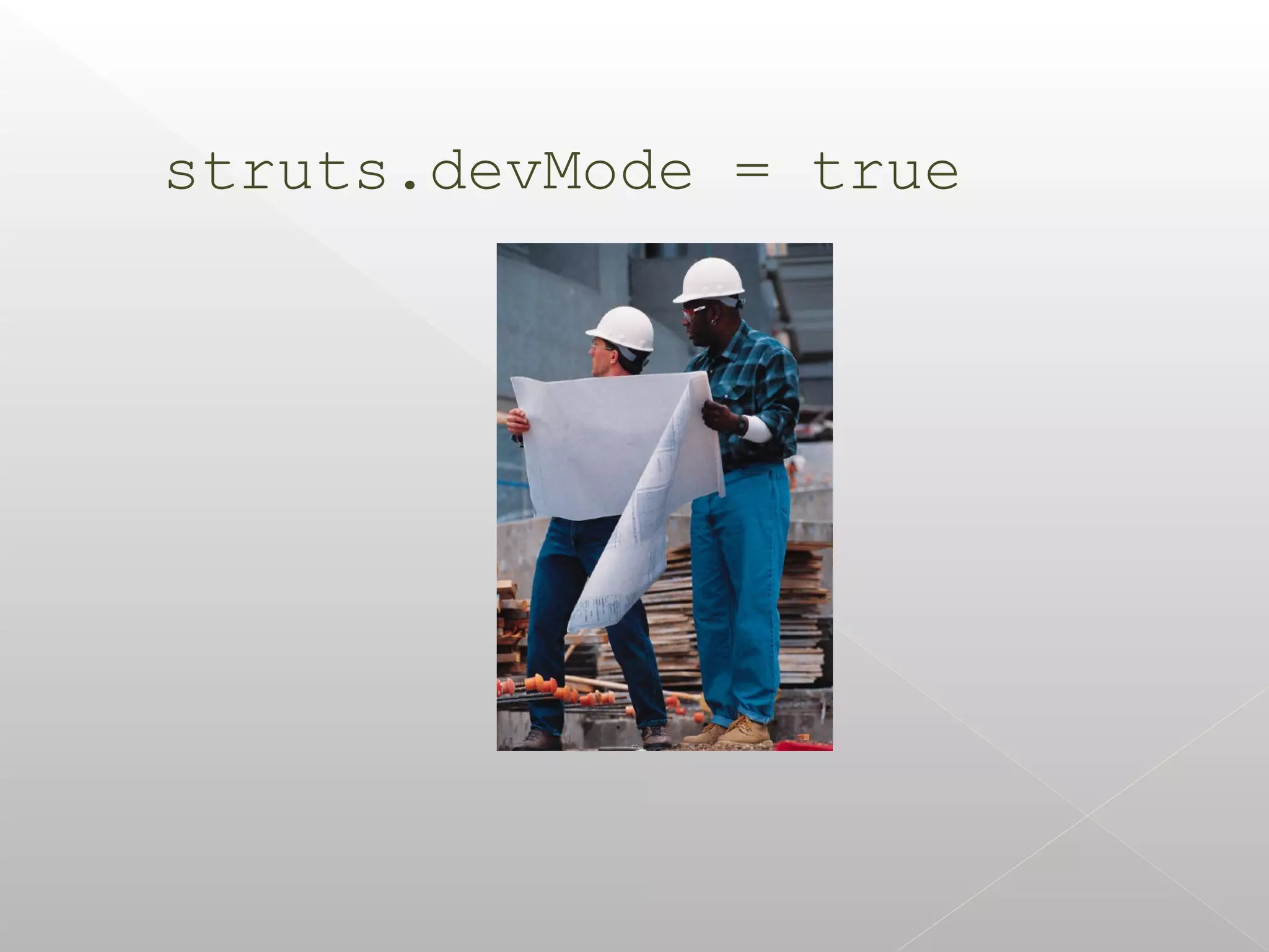 struts.devMode = true
 