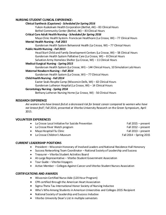 nursing resume examples 2012