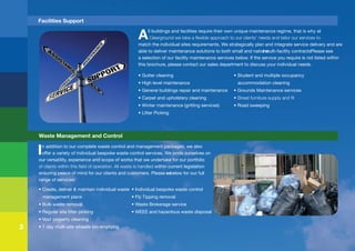 3
Waste Management and Control
r
T r
W r
r
r
r
V r
I r
f r W
r
A r r r
r r W r
r r
r r
r
W
r
Facilities Support
 