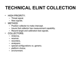 Elint Example Introduction to ELINT Analyses | PPT