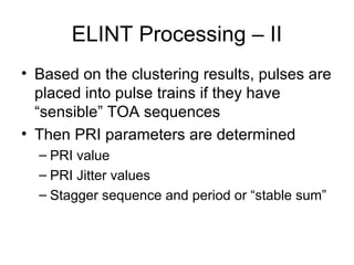 Elint Example Introduction to ELINT Analyses | PPT