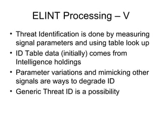 Elint Example Introduction to ELINT Analyses | PPT