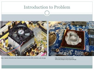 Introduction to Problem
http://upload.wikimedia.org/wikipedia/commons/2/25/AMD_heatsink_and_fan.jpg http://h10025.www1.hp.com/ewfrf-
JAVA/Doc/images/1003/c03904186.jpg
 