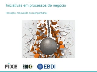 Inovação, renovação ou reengenharia:
Iniciativas em processos de negócio
 