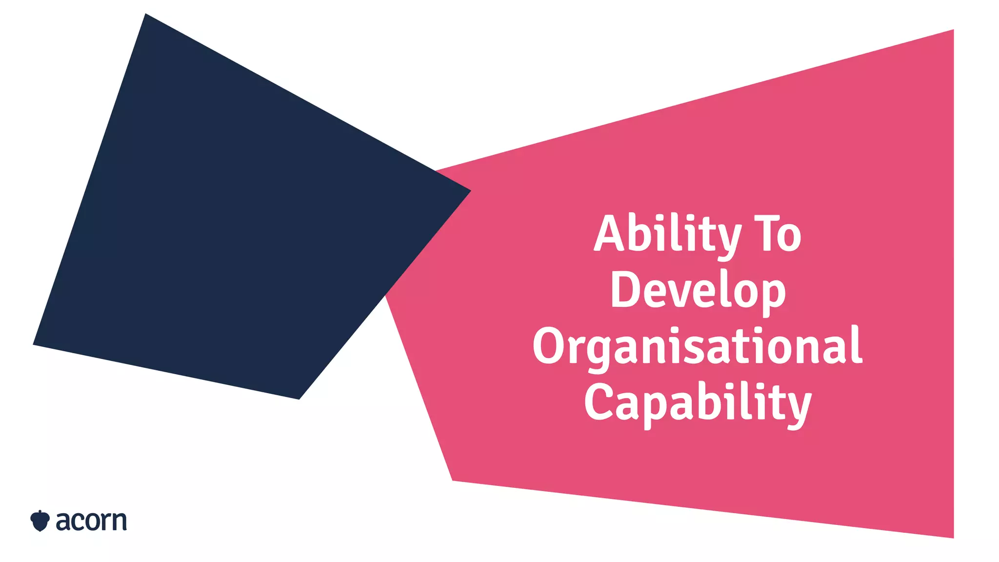 Ability To
Develop
Organisational
Capability
 