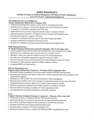 Resume of John Wisowaty 6.2015