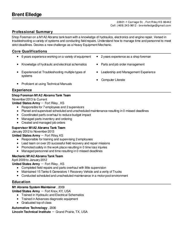 foreman resumes