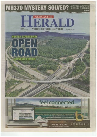 Hunter Expressway_Newcastle Herald_Souvenir_Edition_21March2014