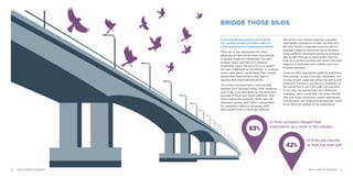 BRIDGE THOSE SILOS
83%
42%
A tour around the executive teams of the
UK’s leading pension providers makes for
a fascinating study in organisational design.
There are no two approaches the same,
albeit few of them remain static long enough
to actually make the comparison. The split
between OldCo and NewCo to improve
shareholder value, risk and a focus on growth
has been challenged by the reforms. A customer
centric view doesn’t easily follow their internal
demarcation lines and firms may have to
reassess their organisational design.
17% of firms surveyed have a top level split
between front and back books. Their challenge,
post F-Day, is accountability for the retirement
journeys of those back book customers. That
means asking the questions: When does the
retirement journey start? Who is accountable
for complaints related to accessing cash?
Who benefits from a retirement deferral?
42% of firms use channel (typically corporate,
intermediary and direct) as their top level split.
But why should a corporate customer with no
employer-based at retirement advice provision
need a different retirement journey to someone
who bought through an intermediary that has
long since parted company with them? And what
happens to customers with multiple pots from
multiple channels?
There are other approaches (splitting distribution
from product, or pre- from post-retirement), but
no easy answer, especially where the end-to-end
retirement business is too big as a proportion of
the overall firm to put it all under one executive.
In our view, the appointment of a ‘retirement
champion’, with a remit that cuts across the P&L
silos and drives consistency (where appropriate)
in proposition and underlying architecture, would
be an effective addition to the organisation.
of firms surveyed changed their
organisation as a result of the changes.
of firms use channel
as their top level split
1716 THE FUTURE OF FREEDOM THE FUTURE OF FREEDOM
 