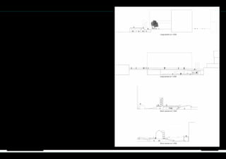 Year 3, Semester 6
The site: The Glasshouse Bar, University of Technology, Sydney (UTS)
For my final semester, my goals were to redesign the Glasshouse Bar of
the UTS, to rearrange the surroundings (access, organization, amenities,
lights, etc...) and to re-create a dynamic student life which is completely
inactive at the moment.
The main word of my project was: CONNECTION.The idea was to re-con-
nect the students but also the people not related to UTS by having an
open and close area divided by different levels and activities but link to-
gether with a unique architecture and theme. Firstly, my concept was to
completely remove the glass roof of the bar and create a plaza instead,
and then, connect all the plazas and areas with long and wide stairs where
people can take their time to rest, read, chill with friends, have lunch, etc...
People can now go through all the UTS common space easily and enjoy a
proper common area.
The look and shape of the stairs I imagined bring a touch of contemporary
to these old surrounding buildings. Nowadays, people are getting more in-
terested in having green spaces and natural light in the city so I decided to
keep all the old, big and beautiful trees that were already implanted, to add
lawn parts on the stairs and let the natural light coming in the underground
bar.
A 3D video has been upload to my LinkedIn where you can visualise the
project in an other way.
Sections at1:200
My project has been selected in the best ten pojects to present to the UTS architects,
designers and builders teams.
 