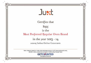 juxt india online_2013-14_ most preferred regular oven brand