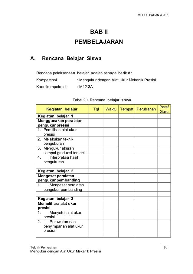 Mengukur Dengan Alat Ukur Mekanik Presisi