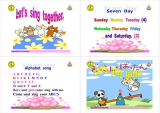 ครูมณทิพย สุวรรณทิพย ครูมณทิพย สุวรรณทิพยครูมณทิพย สุวรรณทิพย
ครูมณทิพย สุวรรณทิพย
A B C D E F G,
H I J K L M N O P
Q R S T U V
W and X Y and Z
Boys and girls come sing with me.
Come and sing your ABC’S
ครูมณทิพย สุวรรณทิพย ครูมณทิพย สุวรรณทิพยครูมณทิพย สุวรรณทิพย
 