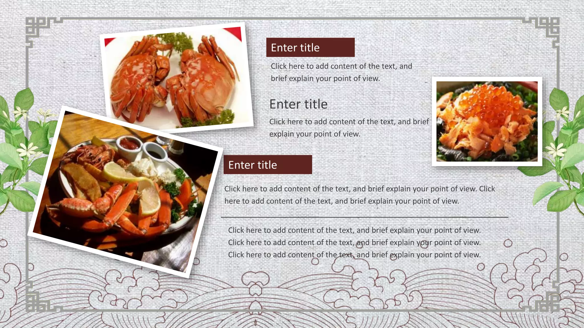 Enter title
Click here to add content of the text, and
brief explain your point of view.
Enter title
Click here to add content of the text, and brief
explain your point of view.
Enter title
Click here to add content of the text, and brief explain your point of view. Click
here to add content of the text, and brief explain your point of view.
Click here to add content of the text, and brief explain your point of view.
Click here to add content of the text, and brief explain your point of view.
Click here to add content of the text, and brief explain your point of view.
 