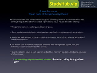 Modern Synthesis Involve 55. The Modern Synthesis And Its Competing Views Of The Explanatory ...