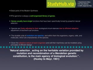 Modern Synthesis Involve 55. The Modern Synthesis And Its Competing Views Of The Explanatory ...