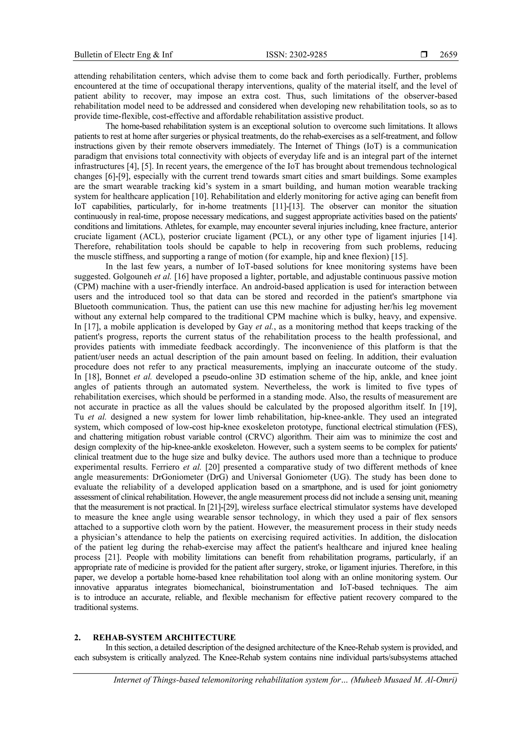 Internet of Things-based telemonitoring rehabilitation system for knee ...