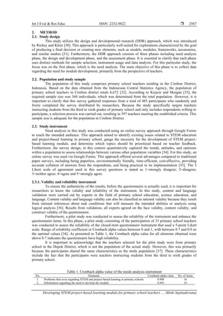Developing STEM project-based learning module for primary school ...