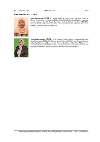 Developing STEM project-based learning module for primary school ...