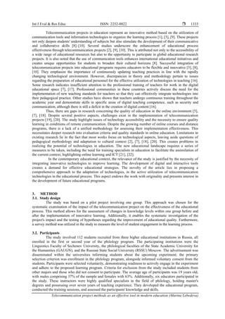 Telecommunication project methods as an effective tool in modern ...