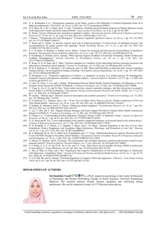 Understanding emotion regulation strategies in female adolescents with ...