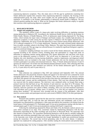 Understanding emotion regulation strategies in female adolescents with ...