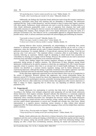 Understanding emotion regulation strategies in female adolescents with ...
