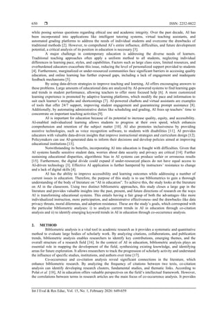 Artificial intelligence in education: a bibliometric analysis of ...