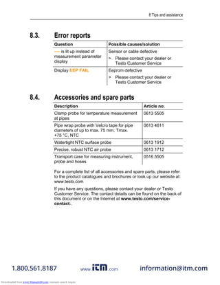 Hướng dẫn sử dụng testo 550 | PDF