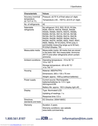 Hướng dẫn sử dụng testo 550 | PDF