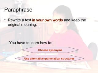Paraphrasing Skills | PPT