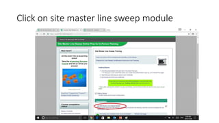 Click on site master line sweep module
 
