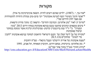 ‫מקורות‬
) .‫י‬ ,‫*אור-בך‬1987.‫בר-אילן‬ ‫אוניברסיטת‬ ‫הוצאת‬ .‫לחיות‬ ‫רוצים‬ ‫שאינם‬ ‫ילדים‬ .(
‫להתמודדות‬ ‫היחידה‬ ‫מנהלת‬ ‫סימן-טוב‬ ‫יוכי‬ ‫אובדנות‬ ‫למניעת‬ ‫הסף‬ ‫כשומרי‬ ‫חינוך‬ ‫*אנשי‬
.‫שפי‬ ‫וחירום‬ ‫לחץ‬ ‫מצבי‬ ‫עם‬
‫הרצאה‬ -‫והחיים‬ ‫הכתיבה‬ :‫אלתרמן‬ ‫נתן‬ ‫לאור‬ ‫דן‬ '‫*פרופ‬12.‫הרצאות‬ ‫סדרת‬ ‫מתוך‬
‫דרום‬ ‫במחוז‬ ‫אובדנות‬ ‫בנושא‬ ‫בכנס‬ ‫שהוצגו‬ ‫ונתונים‬ ‫ממצאים‬ ‫סיכום‬ *2013‫בעין‬
‫במחקר‬ ‫עוסקת‬ ‫אשר‬ ‫קלינית‬ ‫פסיכולוגית‬ -‫קלומק‬ ‫ברונשטיין‬ ‫ענת‬ ‫דר‬ ‫עי‬ ‫הסערה‬
‫באובדנות‬ ‫וטיפול‬
‫להבין‬ ‫אובדנות‬ ‫בנושא‬ ‫למחקר‬ ‫הראשון‬ ‫הישראלי‬ ‫הכנס‬ ‫של‬ ‫קפלן‬ ‫ליטל‬ '‫גב‬ ‫של‬ ‫*סקירה‬
‫ב‬ ‫שהתקיים‬ ‫למנוע‬ ‫כדי‬20.5.13
‫רחובות‬ ‫שפח‬ –‫מיכאלי‬ ‫וענבל‬ ‫ירושלמי‬ ‫אורית‬ ‫של‬ ‫אובדנות‬ ‫*מצגת‬
,‫תל-אביב‬ ,‫המאוחד‬ ‫הקיבוץ‬ ,‫דורמן‬ ‫מנחם‬ ,‫ביוגרפיה‬ :‫אלתרמן‬ ‫נתן‬ :*1991
‫שפינט‬ ‫אתר‬ ‫מתוך‬ ‫מנכל‬ ‫וחוזרי‬ ‫*מידע‬
http://cms.education.gov.il/EducationCMS/Units/Shefi/HerumLachatzMashbe
 