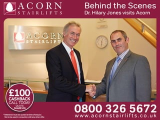 Dr Hilary Jones Visits Acorn Stairlifts Factory