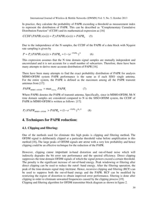 ANALYSES AND PERFORMANCE OF TECHNIQUES PAPR REDUCTION FOR STBC MIMO ...