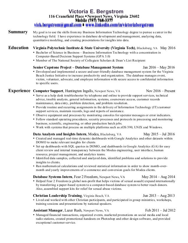 victoria bergstrom resume 28 nov 2016