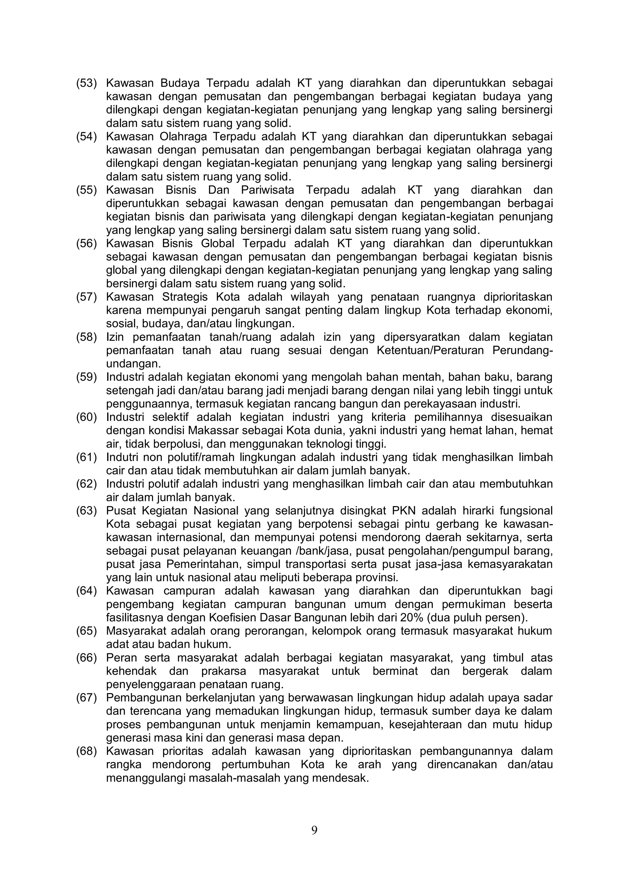 rancangan perda rtrw 2010-2030 makassar | PDF