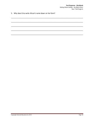 A Study Guide to Hating Alison Ashley | DOCX