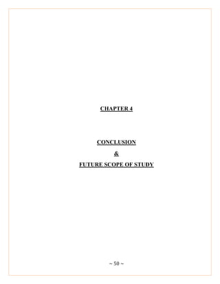 ~ 50 ~
CHAPTER 4
CONCLUSION
&
FUTURE SCOPE OF STUDY
 