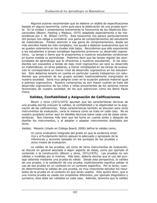 (551) evaluación de la aprendizajes en matematica