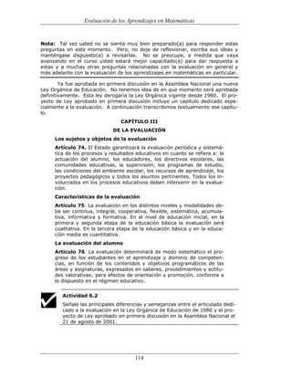 (551) evaluación de la aprendizajes en matematica