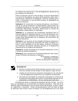 (551) evaluación de la aprendizajes en matematica