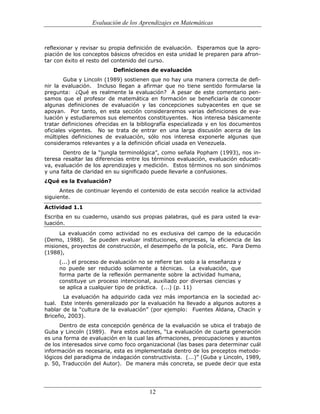 (551) evaluación de la aprendizajes en matematica