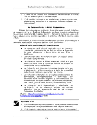 (551) evaluación de la aprendizajes en matematica
