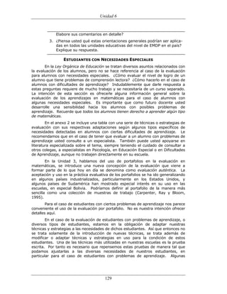 (551) evaluación de la aprendizajes en matematica