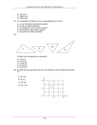 (551) evaluación de la aprendizajes en matematica
