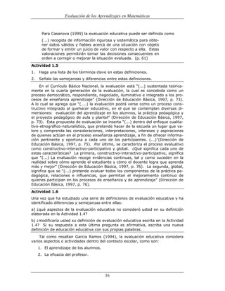 (551) evaluación de la aprendizajes en matematica