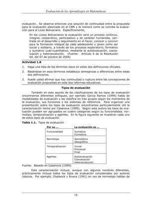 (551) evaluación de la aprendizajes en matematica