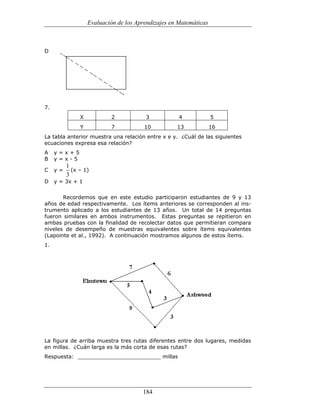 (551) evaluación de la aprendizajes en matematica