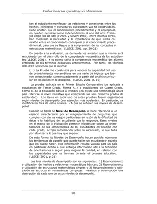 (551) evaluación de la aprendizajes en matematica